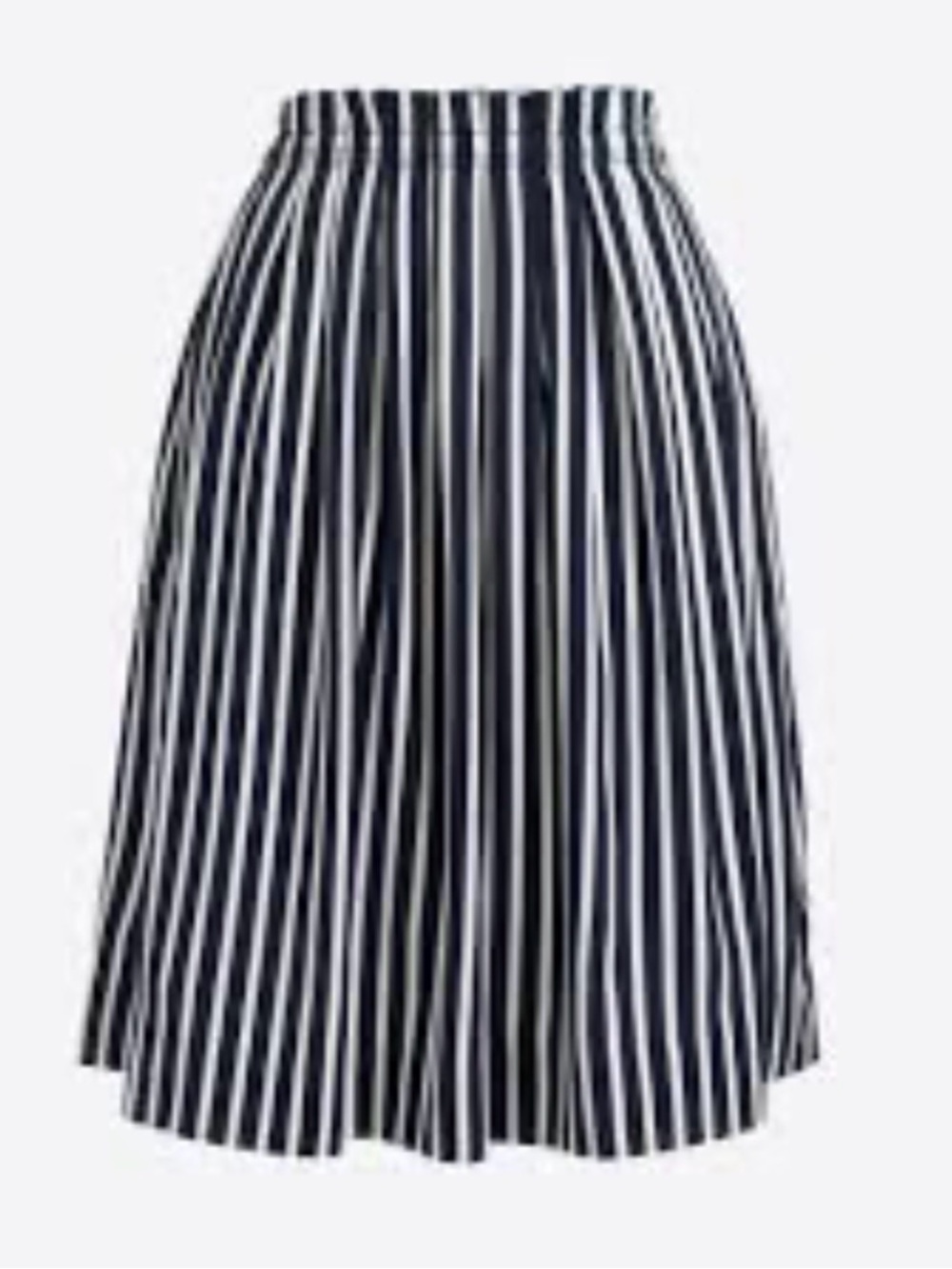 Crew Mercantile Navy White Stripe Pleated Midi Skirt Size 4
